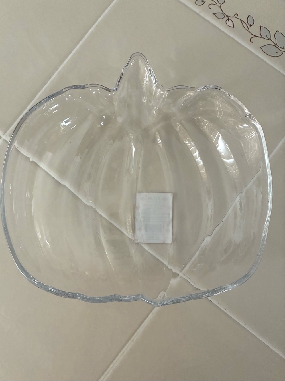 Hobby Lobby Clear Pumpkin Glass Plate/Bowl